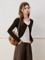 Rose Canele Contrast Polka Dot Knit Top