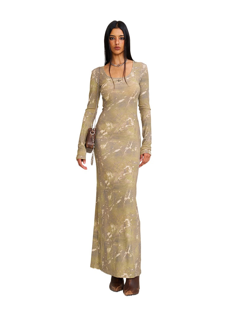 Vintage Hurricane Silk Fade Body Dress Hurricane Camouflage