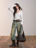 Original Wash Casual Wide-Leg Jeans