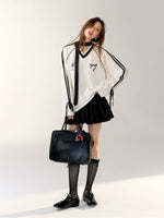 Contrast Bow Long Sleeve Tee