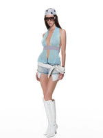 Sheer Organza Halter Top