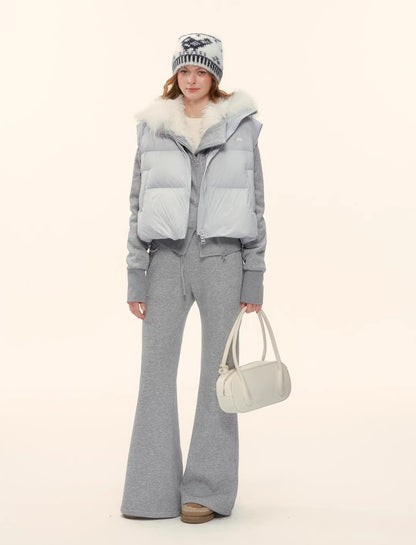 90% Down Puffer Stand-Collar Drawstring Vest