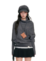 Cape Cut Turtleneck Batwing Sweater