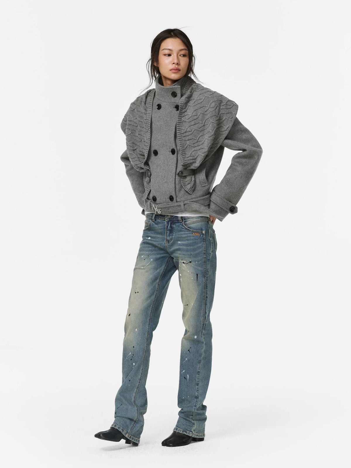 Windsor Wool Cape Knit Jacket