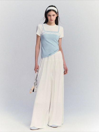 Lace Contrast Tee