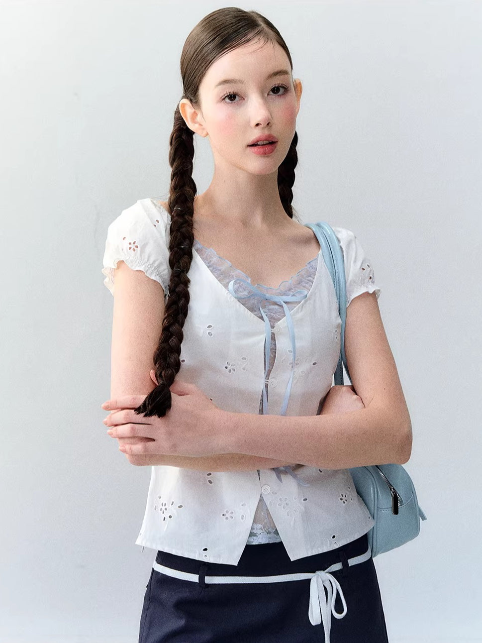 Lace Layered Floral Blouse