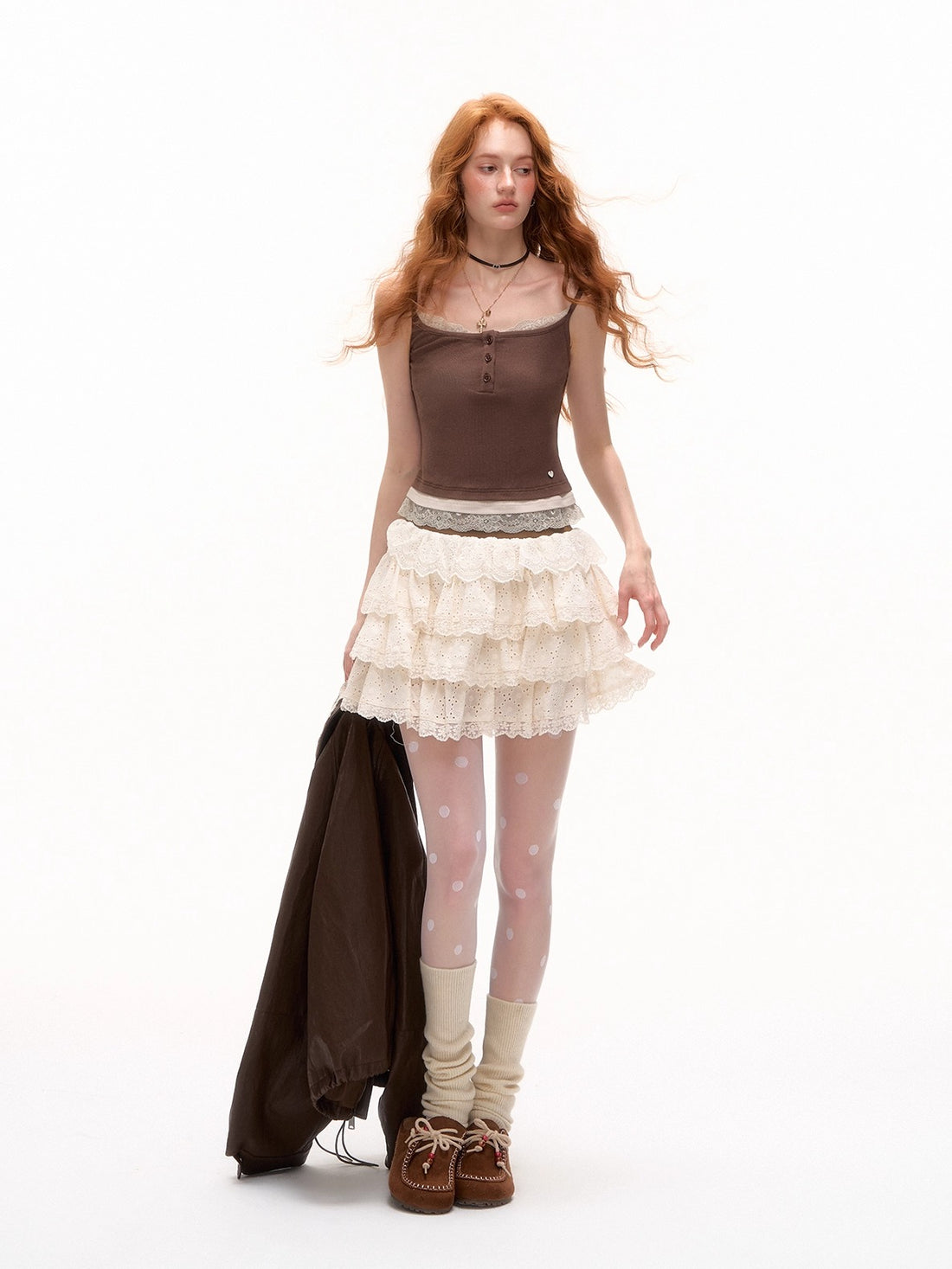 Lace Trim Layered Crop Tank