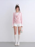 Polka Dot Layered Drape Top