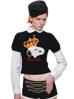 Snoopy Jacquard Wool Knit Sweater