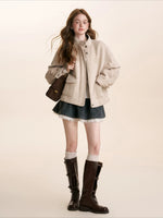 Appliqué Stand-Collar Jacket