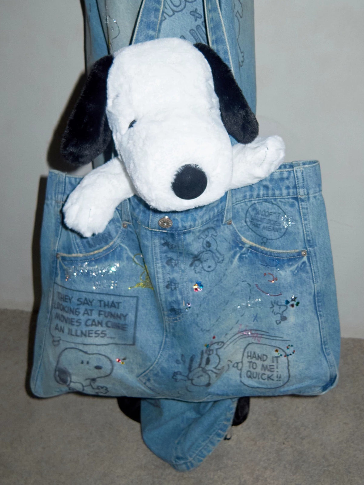 Graffiti Denim Tote Bag