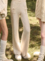 Velvet Bunny Wool Cloud Off-Shoulder Knit Cardigan & Pants Set