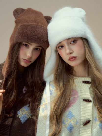 &quot;My Little Bear&quot; Rabbit Hair Hat