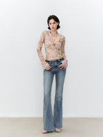Deer Print Mesh Top