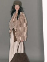 Asymmetric Collar Faux Fur Coat