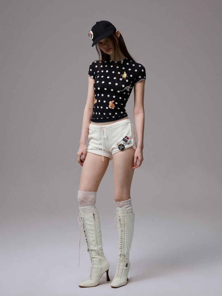Cats &amp; Dogs Love Polka Dot Print T-Shirt