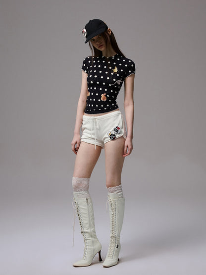Cats &amp; Dogs Love Polka Dot Print T-Shirt