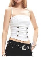 Metal Buckle Backless Tank Top