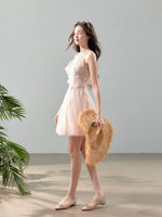 Floral Lace Tulle Slip Dress