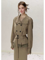 Lace Detail Trench Coat