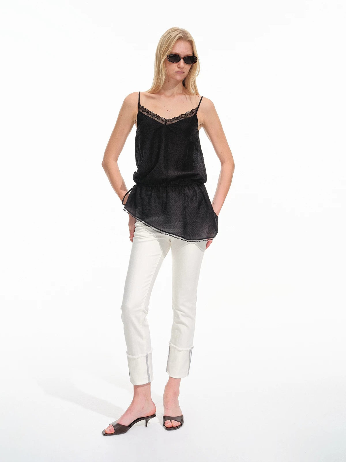 Lyocell Satin Lace Cami Top