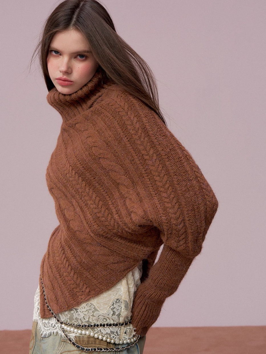 Oversized Cowl Neck Cape Sweater