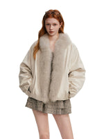 Fox Fur Loose Cropped Thick Coat