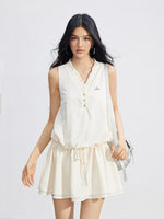 Lace Tie V-Neck Dress