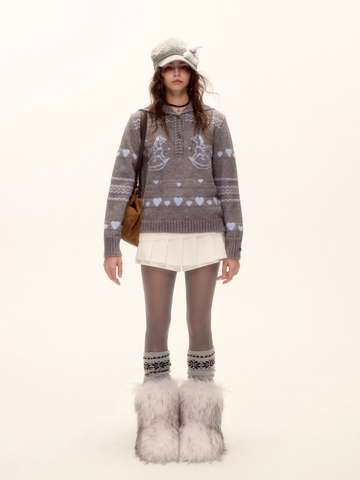 Pony Jacquard Polo Sweater