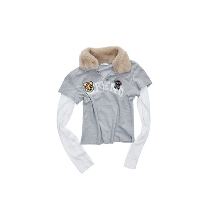 Faux Layer Polo Top