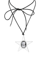 Whimsical Dog Star Pendant Leather Necklace