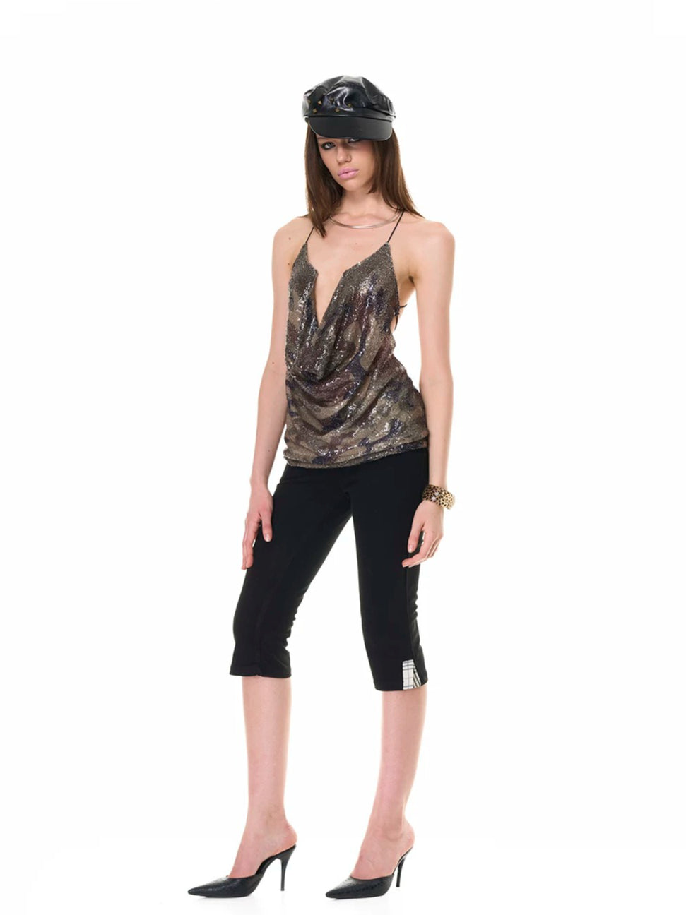 Camo Cutout Halter Dress