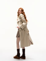 Khaki Hooded Trench Coat