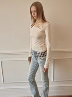 Asymmetric Henley Knit Top