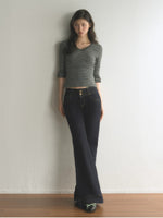Vintage Stripe V-Neck Top