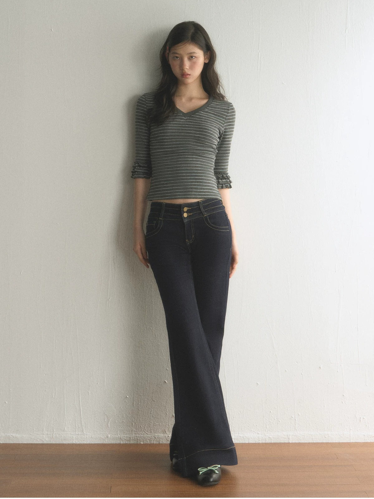 Vintage Stripe V-Neck Top