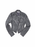 Double-Collar Faux Leather Jacket