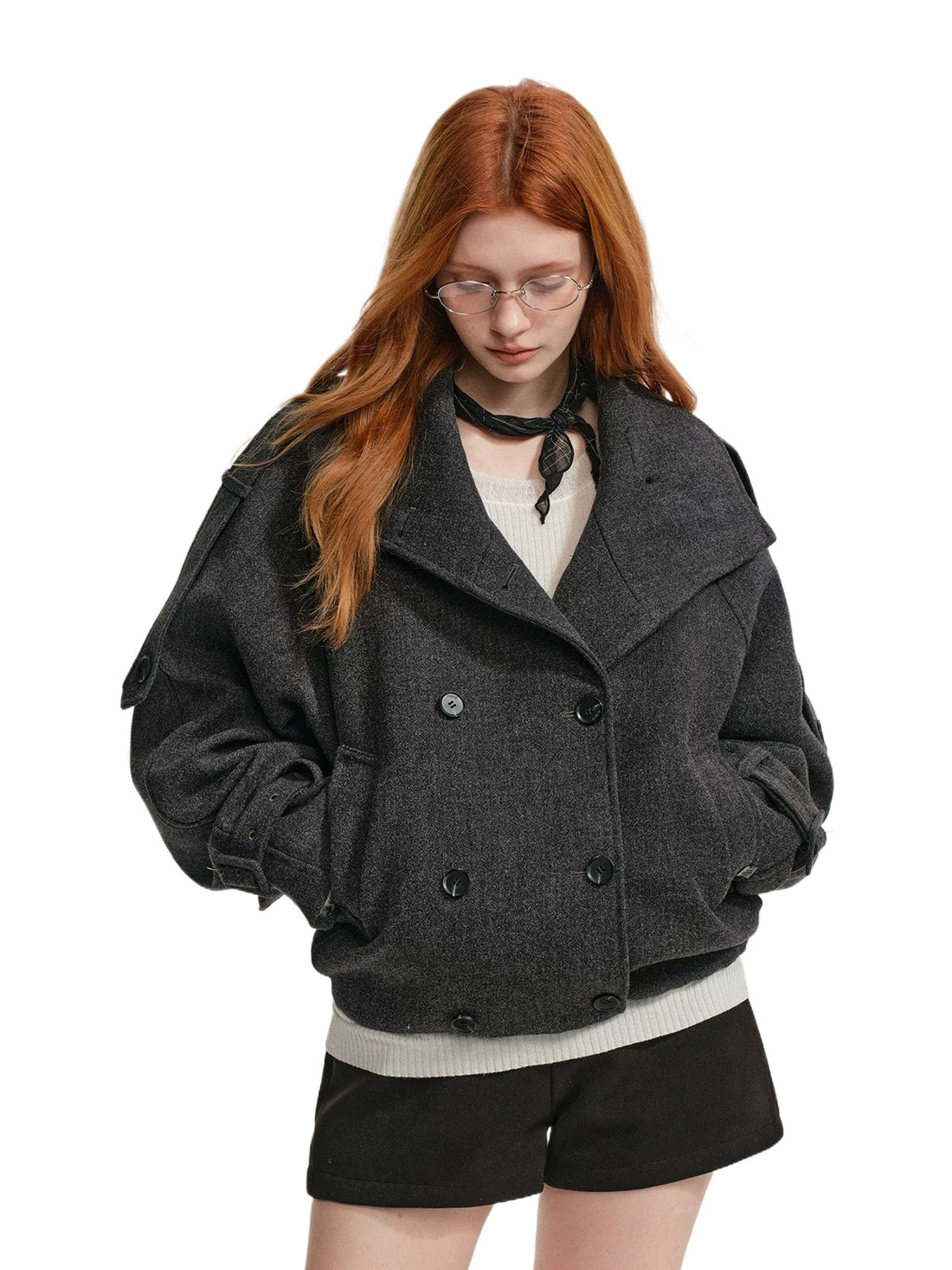 Vintage Double Breasted Stand-Collar Jacket