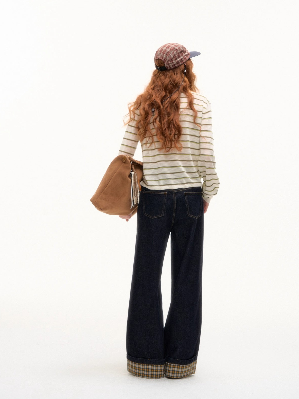 Beige &amp; Blue Striped Polo Knit T-shirt
