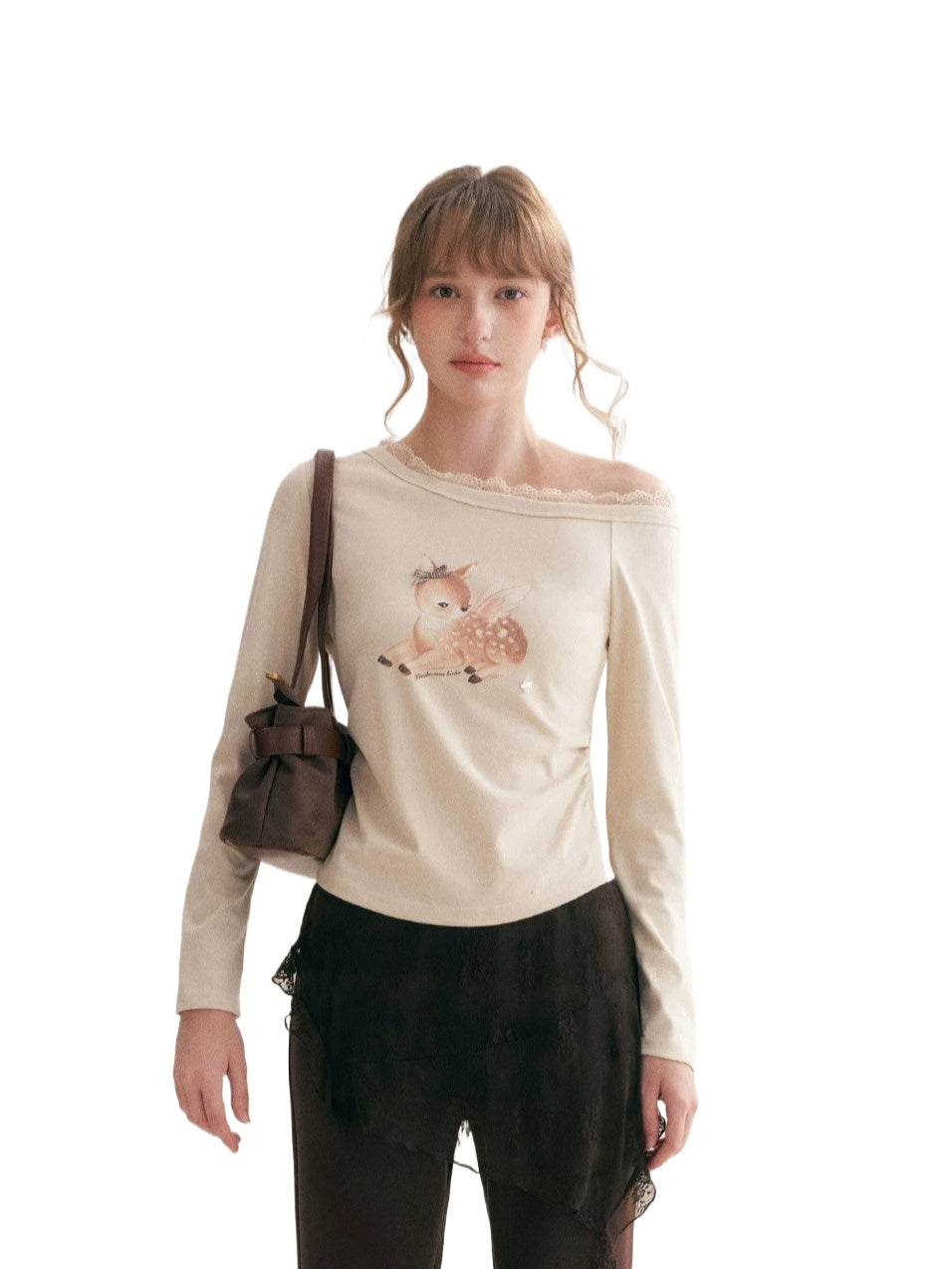 Lace Print Cotton Top