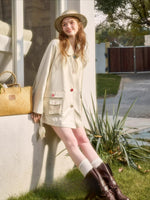 Contrast Button Trench Coat