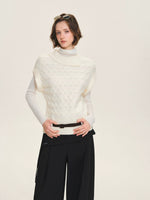 Belted Collared Wool Blend Vest