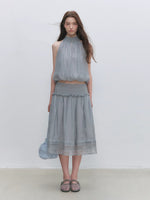 Lyocell Bubble Halter Top & Skirt Set