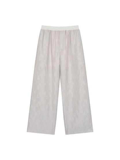 Pink Striped Wide-Leg Pants