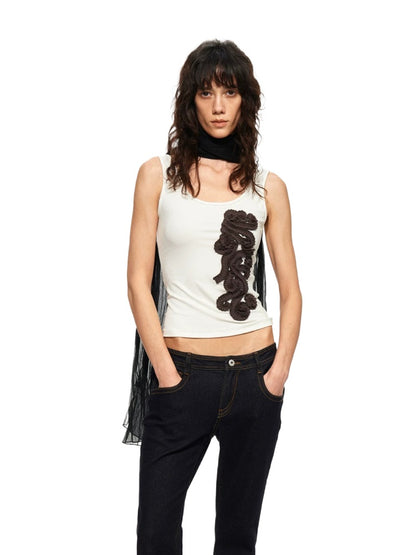 Embroidered Square Vest