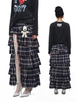 Plaid Deconstructed Maxi Skirt