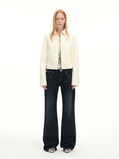 Vintage Washed Whisker Straight-Leg Jeans