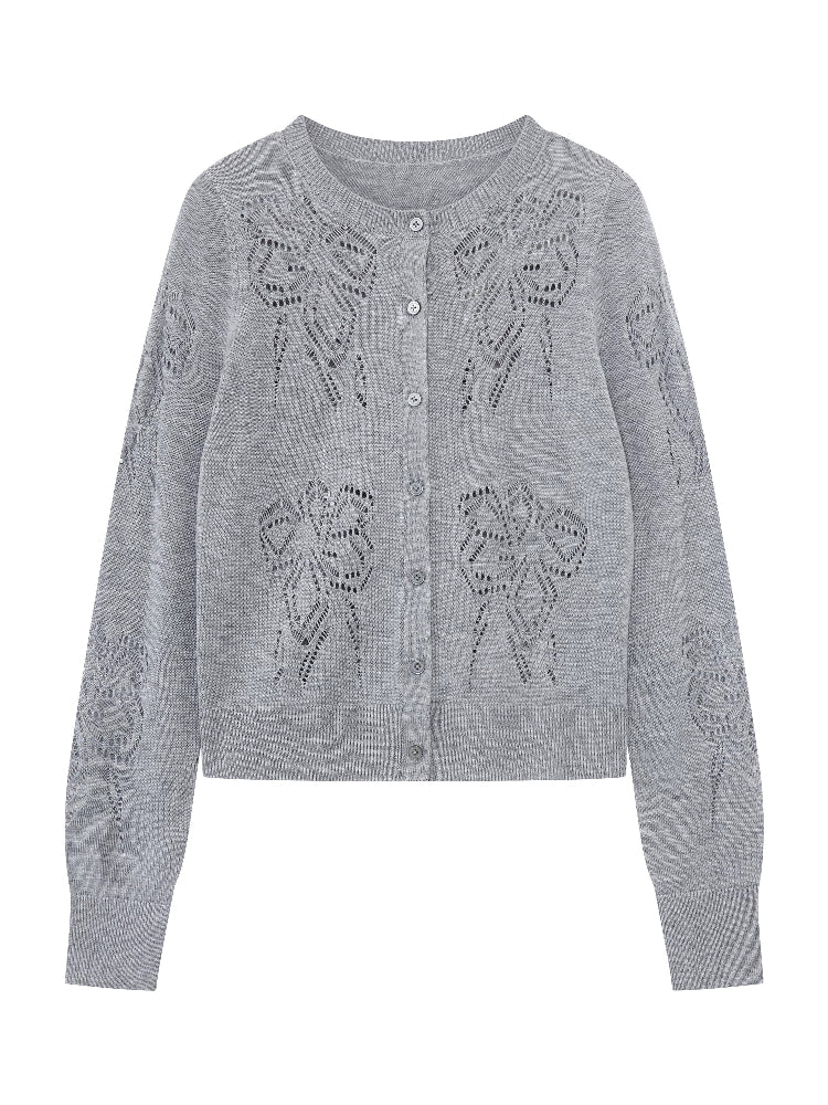 Floral Crochet Knit Cardigan