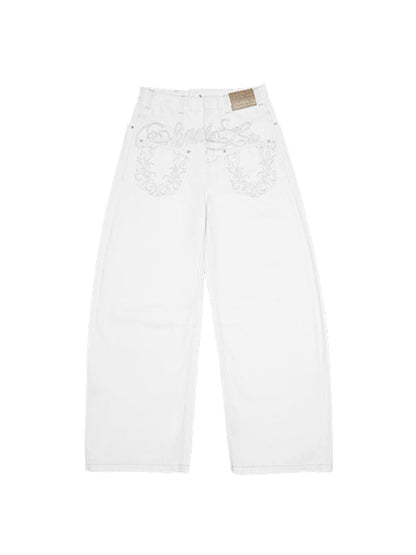 Light Blue Denim Wide-Leg Machete Pants