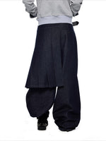 Detachable Denim Skirt Pants